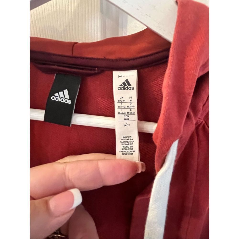 Adidas Rust Open Front Hoodie Sweatshirt Cardigan sz M EUC - Picture 5 of 8